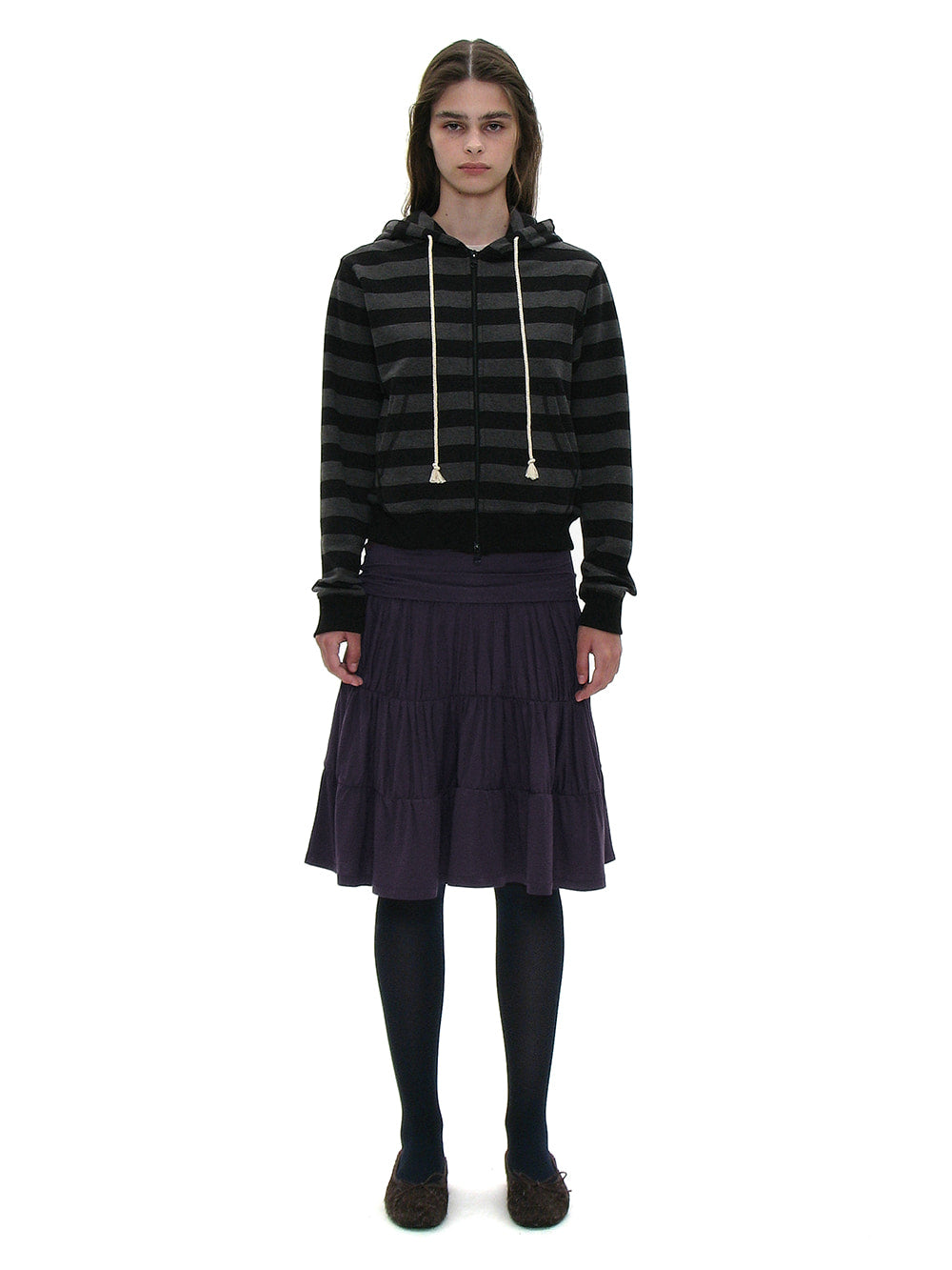 [ 店主推薦 Pre-order ] PWC JERSEY SHIRRING TIERED MIDI SKIRT