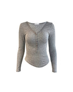 [ KR0457 ] 修身加絨扣鈕上衣三色入 Everyday Long Sleeve Top ( 內含薄絨 )