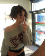 [ 現貨 ] Sculptor Off-Shoulder Cropped Sweatshirt