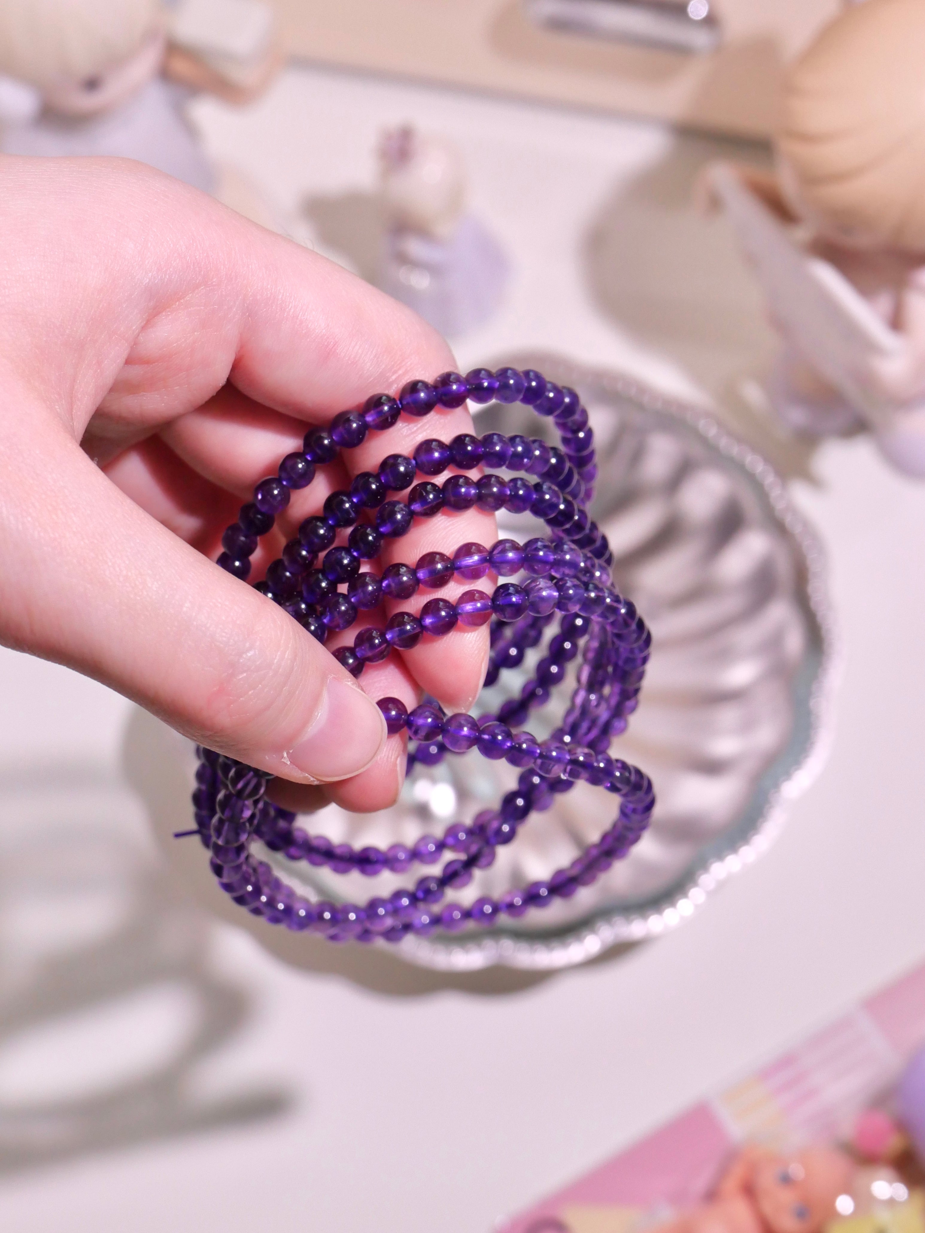 [ 現貨 ] 紫水晶多圈 4mm Natural Amethyst Bracelet