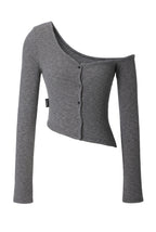 [ Pre-order ] Threetimes One-shoulder button tee