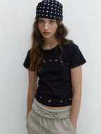 [ Pre-order ] Curve Eyelet T