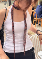 [ 現貨 ] Stud Halter Tank Top ( khaki M 現貨 )