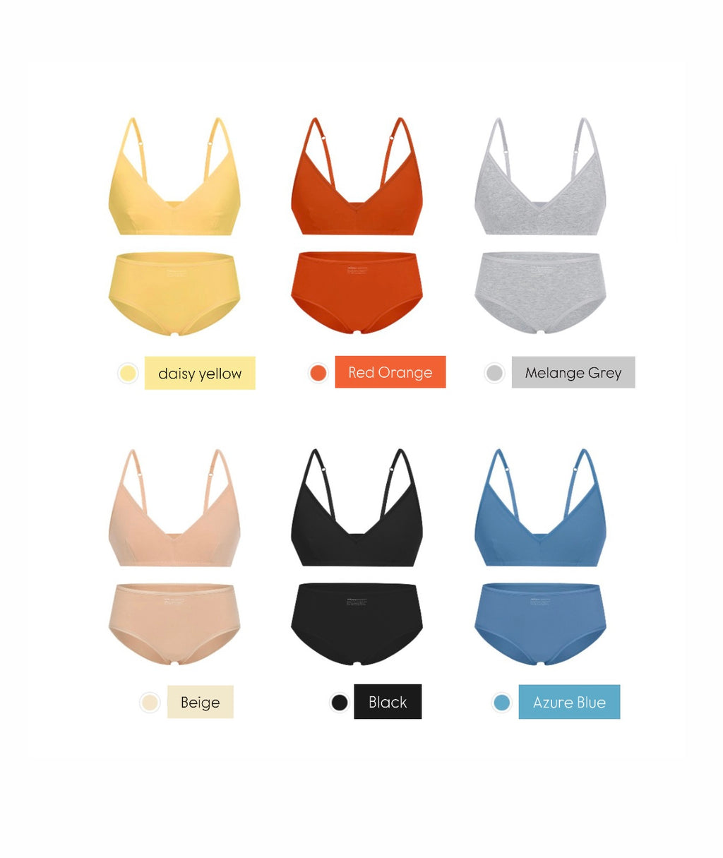[ Pre-order ] 全棉內衣套裝 👙 Organic Oh! Bra Panty SET ( 內附胸墊 )