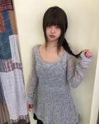 [ Pre-order ] Soft Bell Knit Light Grey