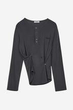 [ Pre-order ] Button Henley Neck Top