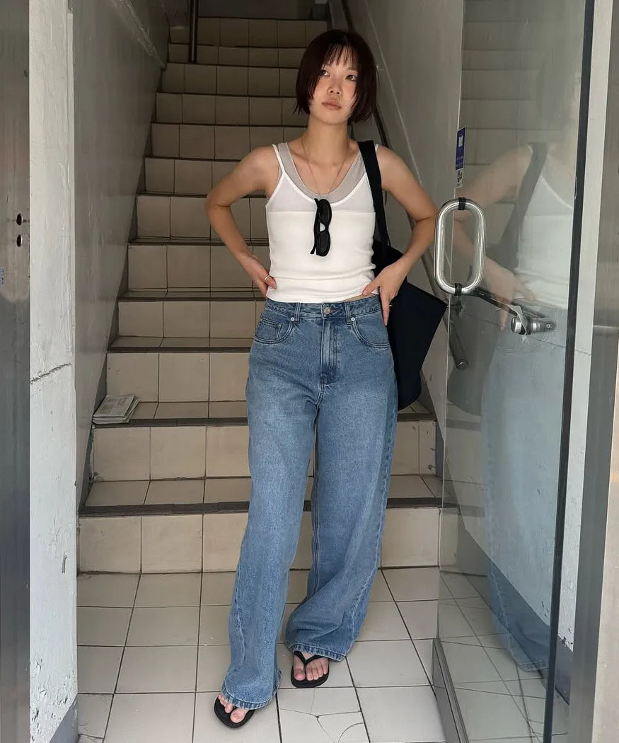 [ Jennie 同款 Pre-order ] Women Era Wide Fit Denim Pants
