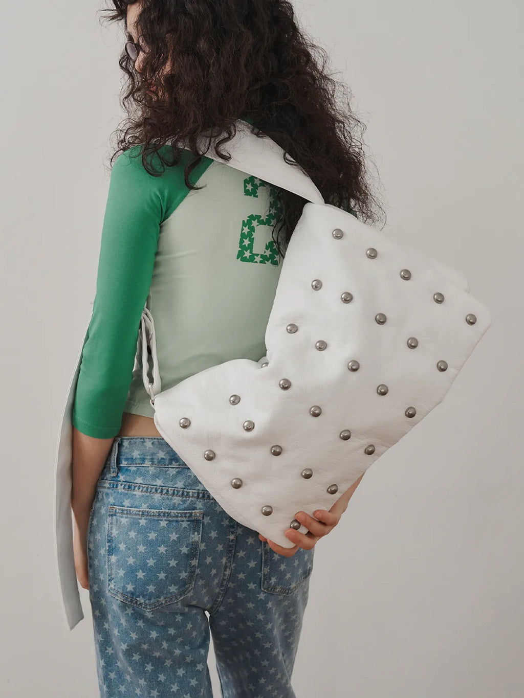 [ Pre-order ] Freaky Stud Leather Messenger Bag
