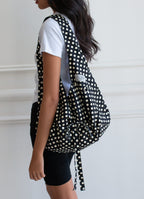 [ Pre-order ] 리버시블 보우 캔버스백 - 도트 블랙