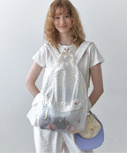 [ Pre-order ] Bead Mesh Backpack ( flower )