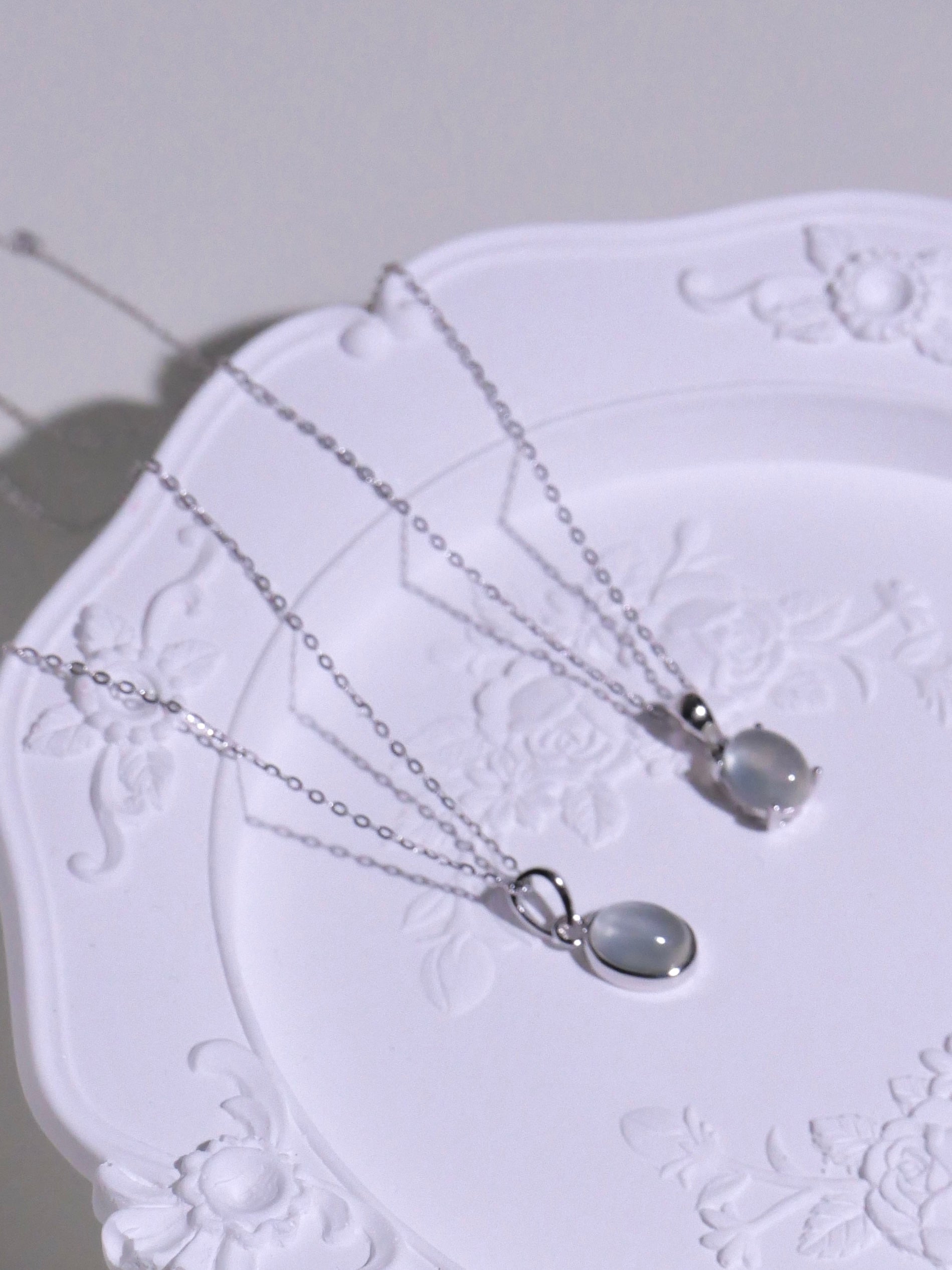 [ Pre-order ] TSC016 葡萄石純銀S925頸鏈 Natural Prehnite Silver Necklace