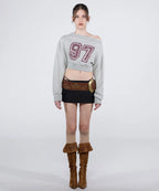[ 現貨 ] Sculptor Off-Shoulder Cropped Sweatshirt