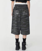 [ Pre-order ] Rockcake Camo Script Bermuda Sweat Shorts