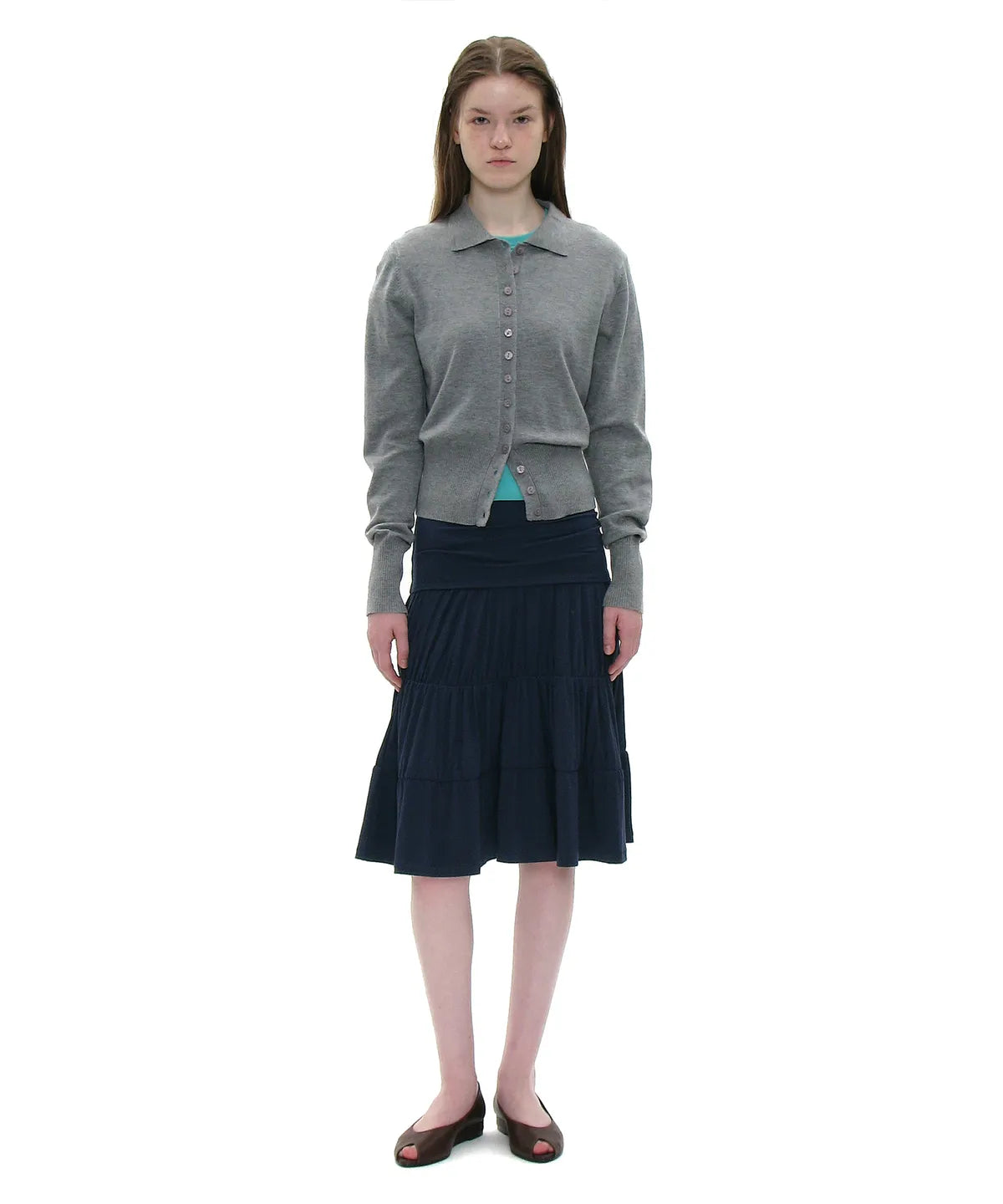 [ 店主推薦 Pre-order ] PWC Jersey Shirrimg Tiered Midi Skirt