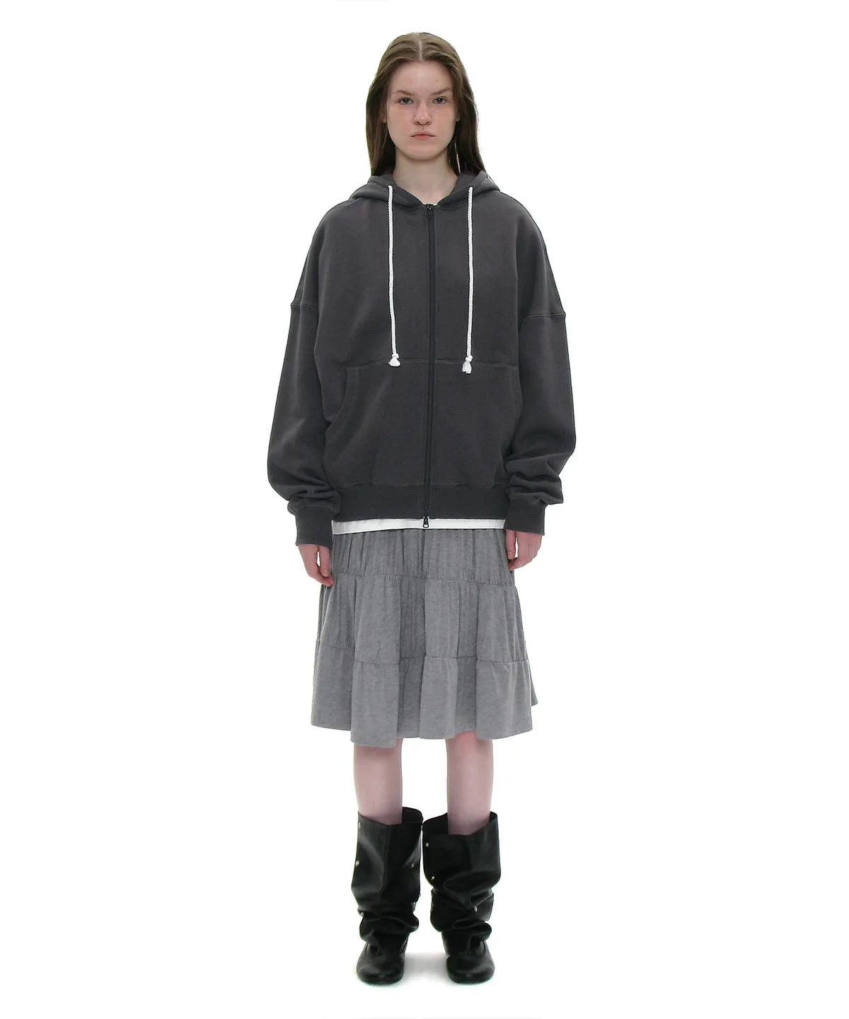 [ 店主推薦 Pre-order ] PWC Jersey Shirrimg Tiered Midi Skirt