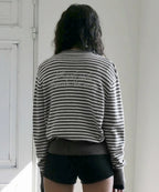 [ Pre-order ] Rockcake Stripe Logo Knit Cardigan