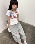 [ Pre-order ] USA Banner Henly Neck Tee