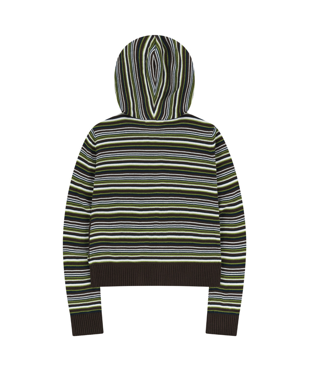 [ Pre-order ] Soft Knit Zip-up Stripe