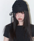 [ Pre-order ] Lace Ribbon Shirring Beanie