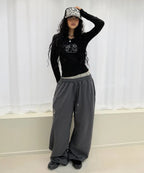 [ Pre-order ] Rockcake Check Layered 96 Wide 2way Jogger