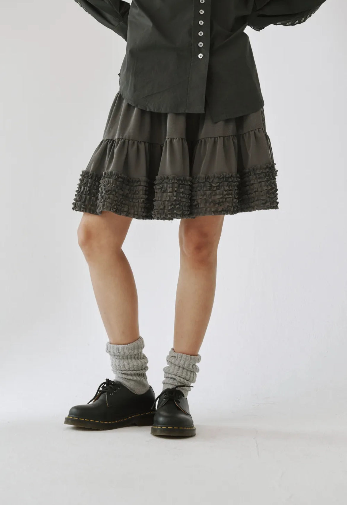[ 現貨 ] Plzproject Mesh Skirt Gray