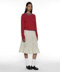 [ Pre-order ] PWC Lace Trim Tiered Mid Skirt