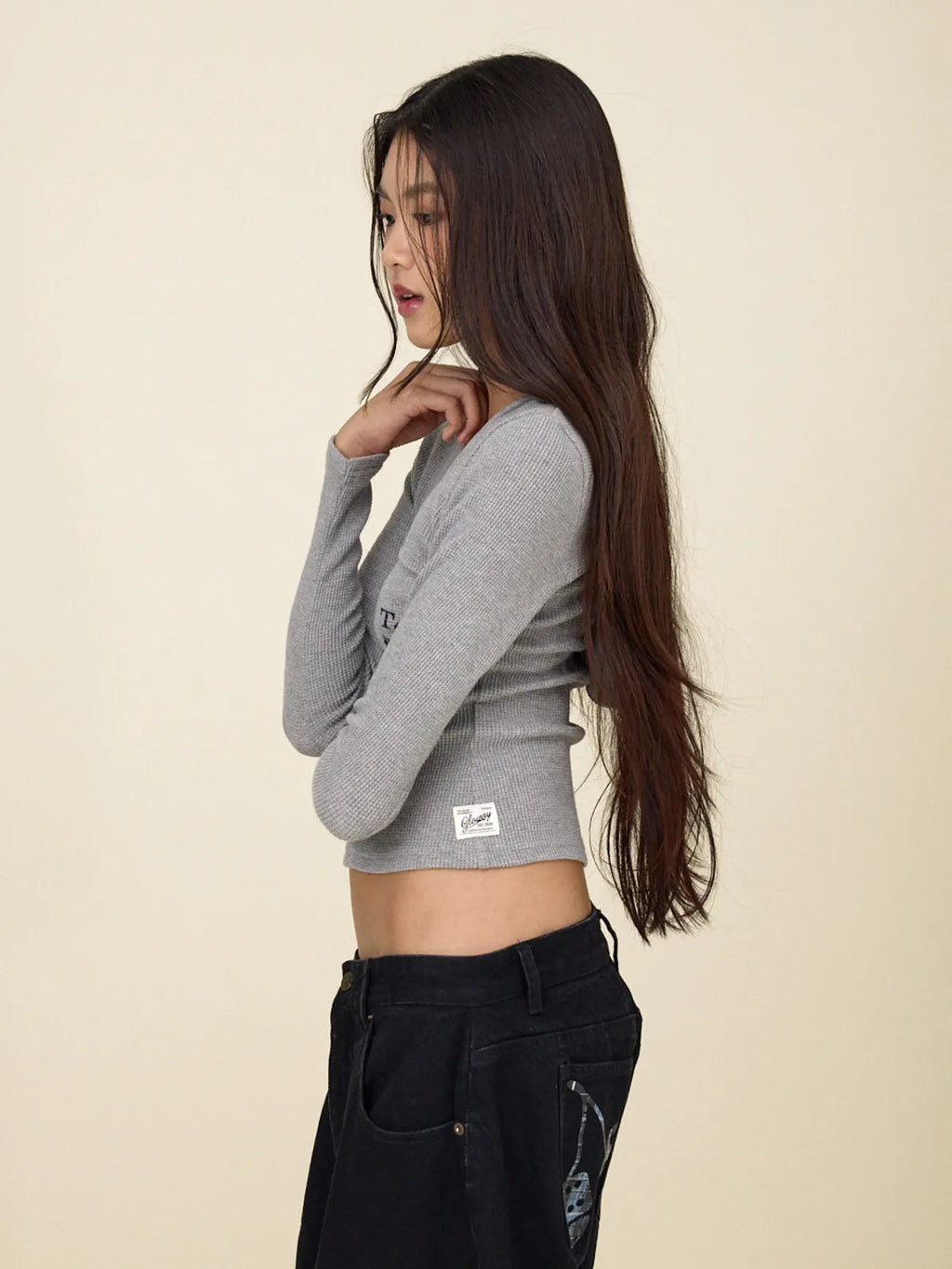 [ Pre-order ] Glowny Texas Waffle Long Sleeve