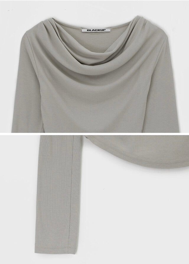 [ Pre-order ] Blackup Made Florem Gimo Drape Long Sleeve T-shirt