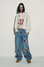 [ 已停產 ] CURRENT 32 football sweatshirt (charcoal)