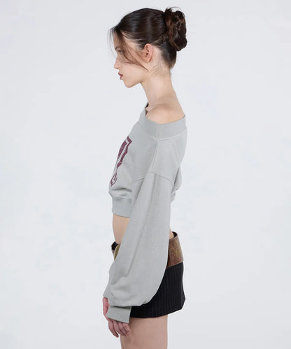 [ 現貨 ] Sculptor Off-Shoulder Cropped Sweatshirt