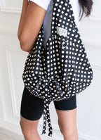 [ Pre-order ] 리버시블 보우 캔버스백 - 도트 블랙