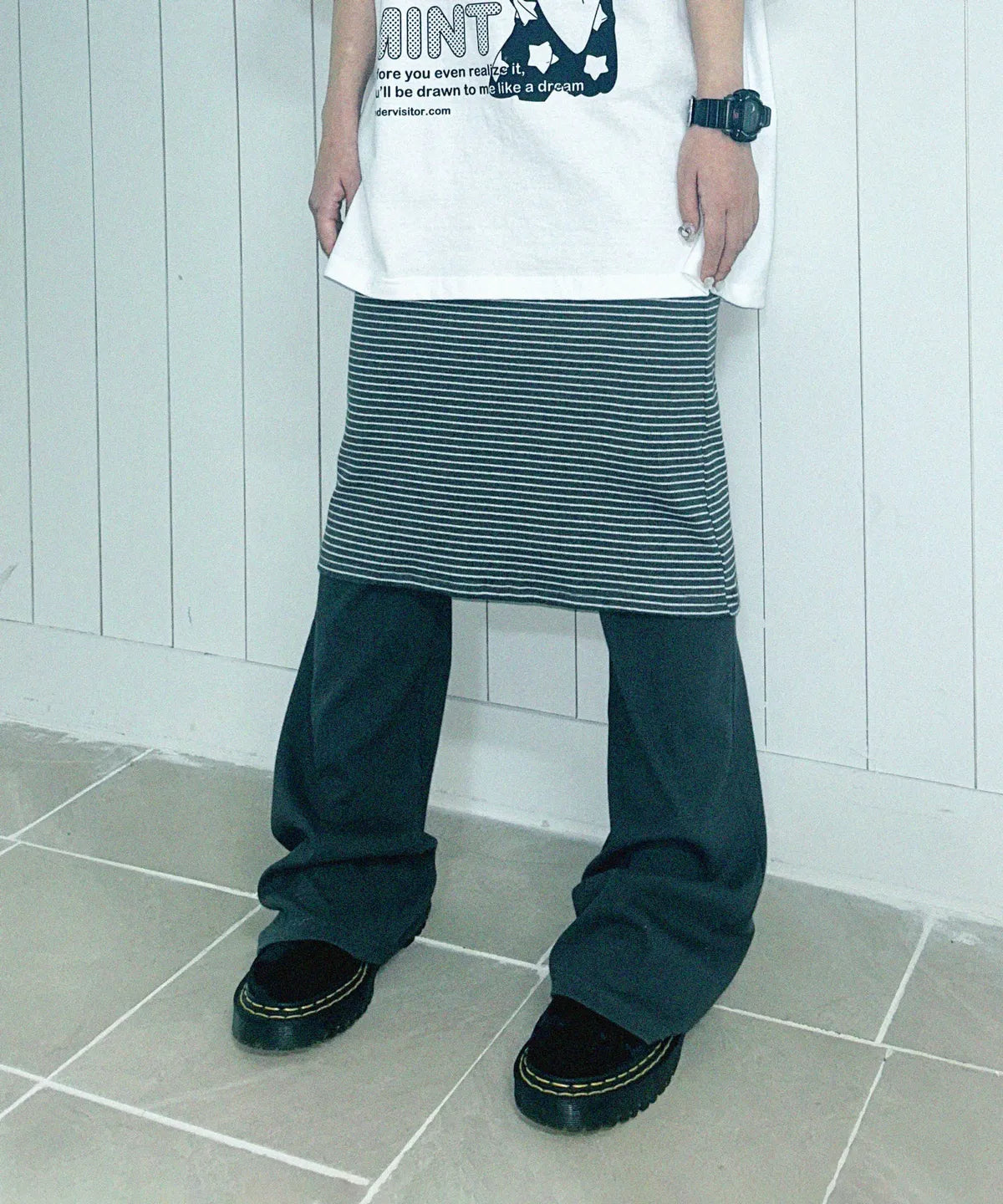 [ Pre-order ] Stripe Skirt Pants