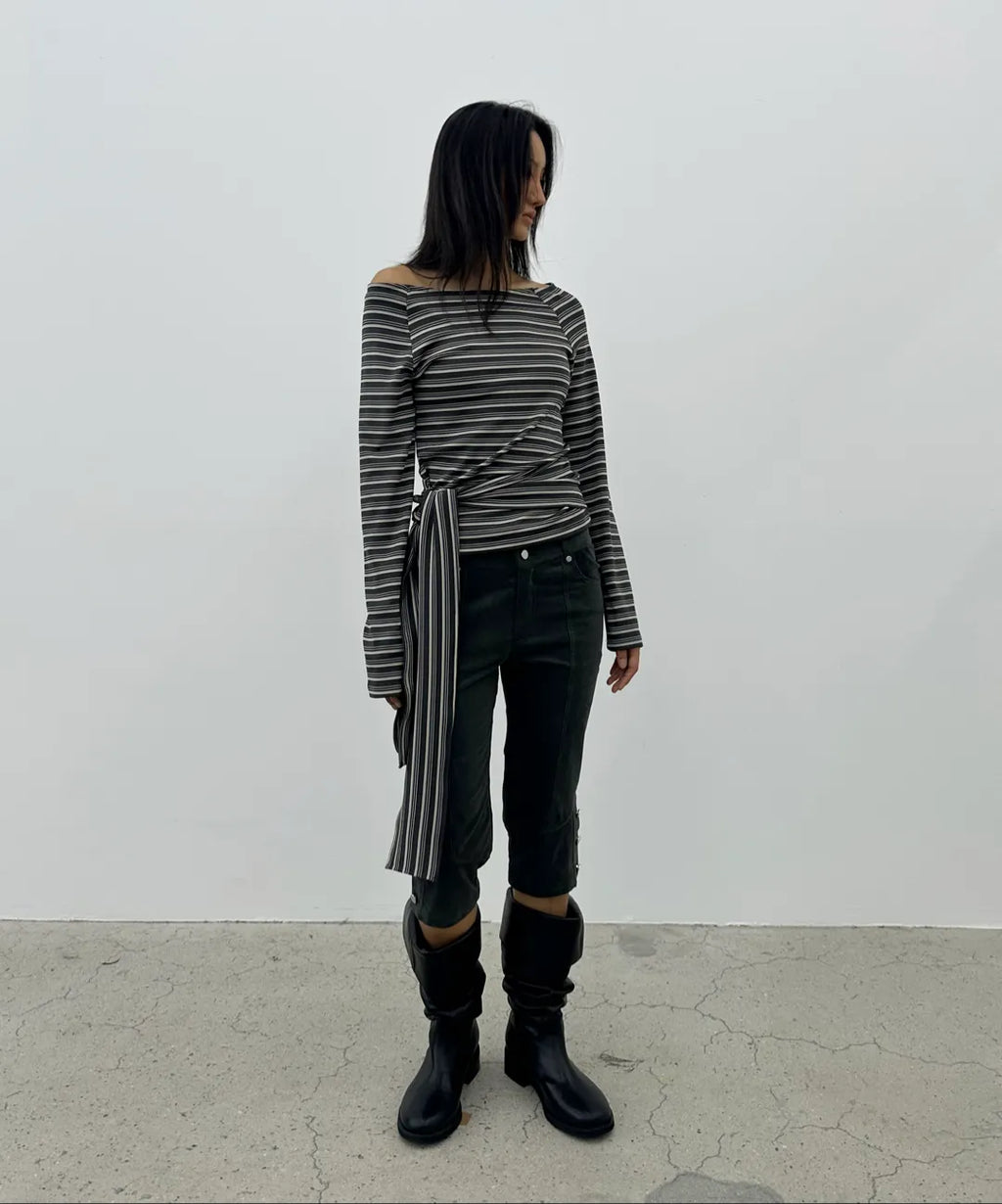 [ Pre-order ] Stripe Strap T-Shirt