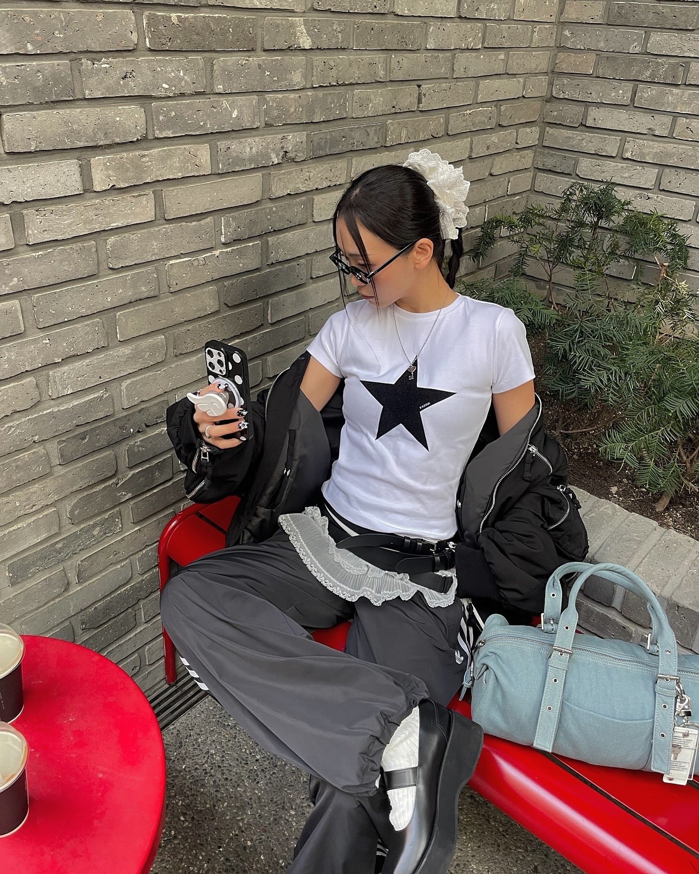 [ Pre-order ] YOUHEE Star Point T-shirts White
