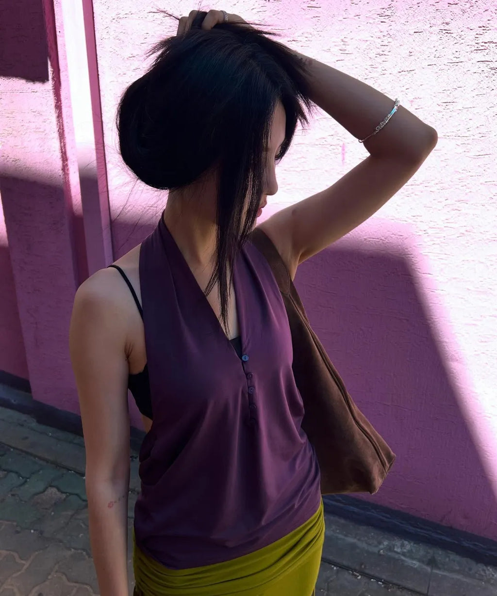 [ 店主極推 Pre-order ] PWC Button-up Jersey Halter Neck Top