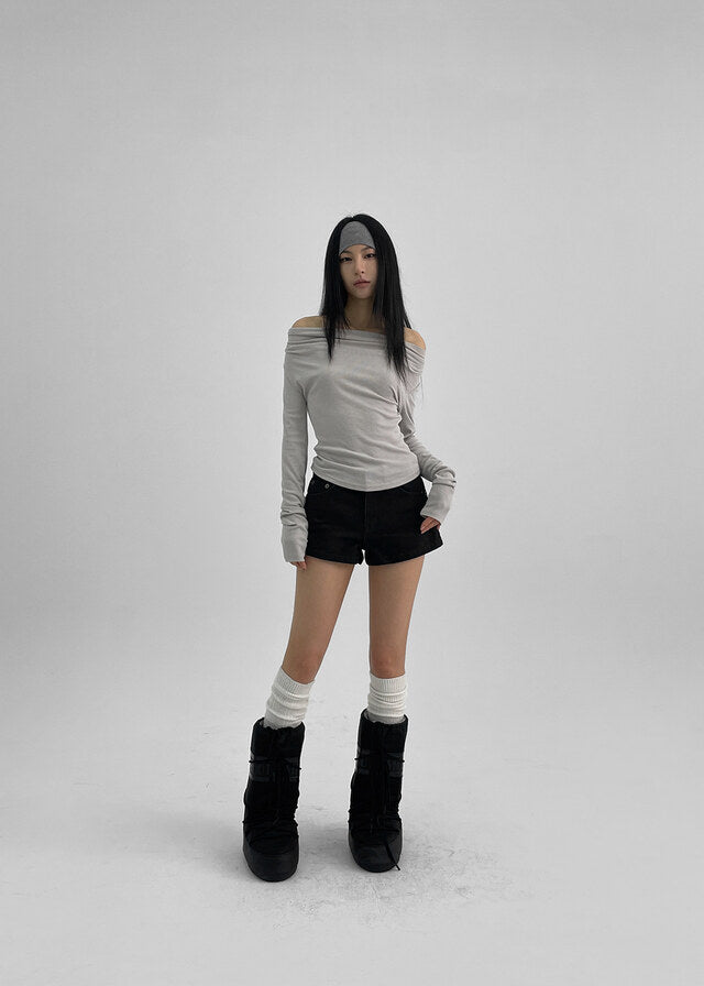 [ Pre-order ] Blackup Made Florem Gimo Drape Long Sleeve T-shirt