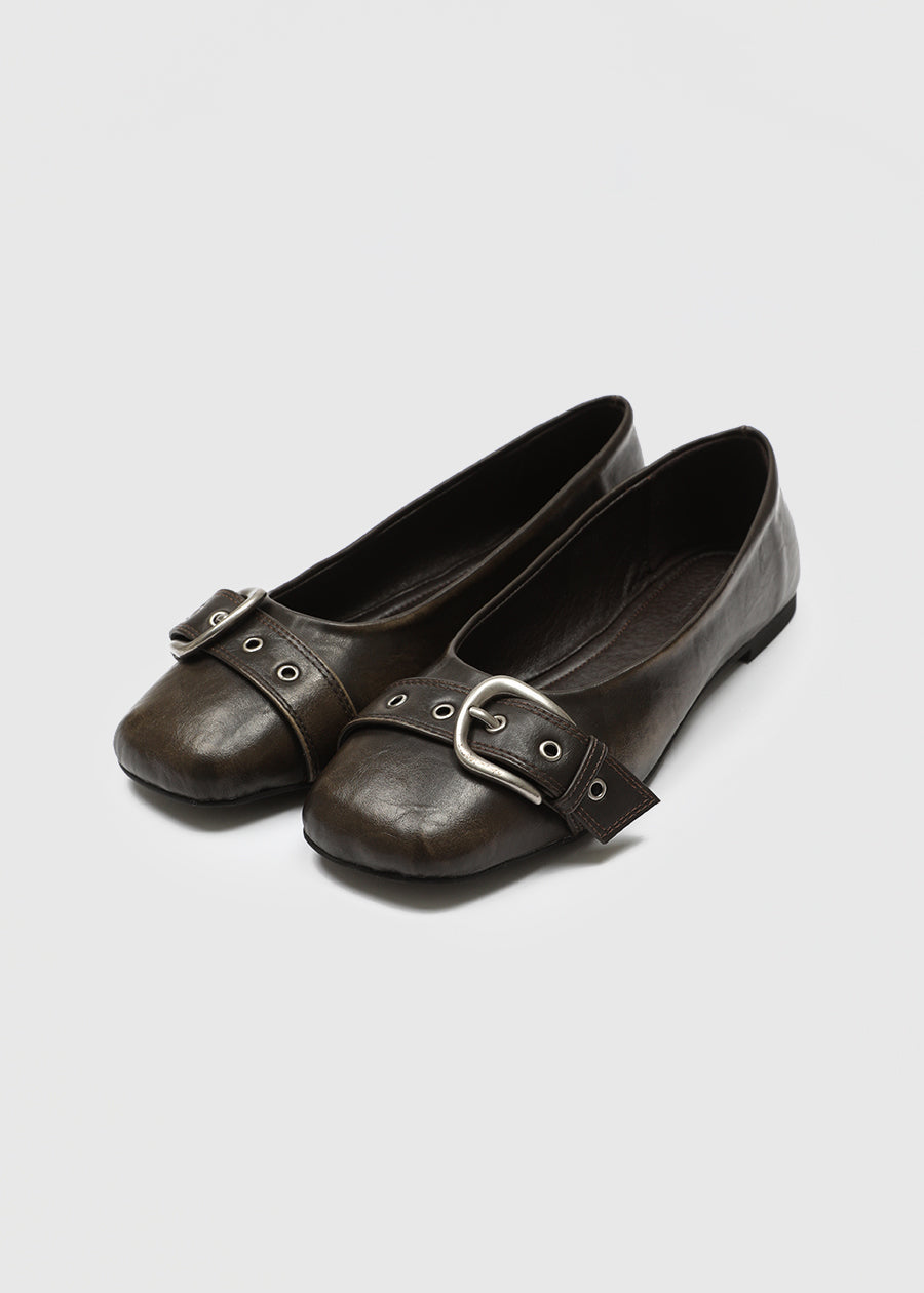 [ Pre-order ] Made Mogeller Washed Leather Flat Shoes