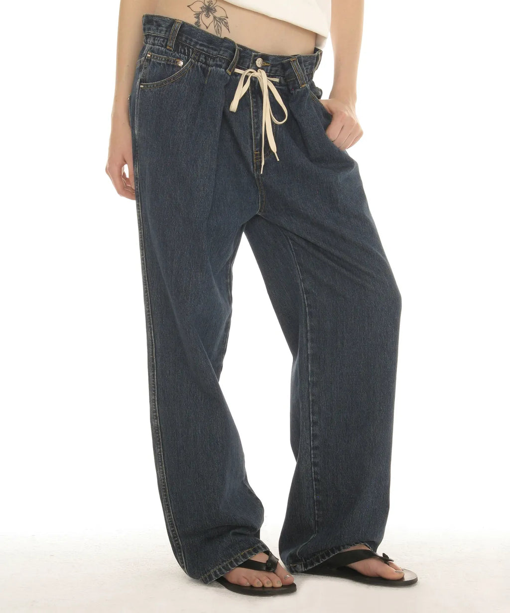 [ Pre-order ] Drawstring Loose Jeans