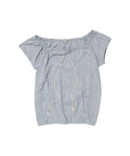 [ Pre-order ] Drawstring Off-shoulder Short Sleeve Tee