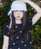 [ Pre-order ] Lace Ribbon Shirring Beanie