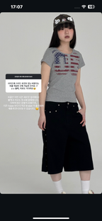 [ Pre-order ] USA Banner Henly Neck Tee