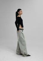 [ 現貨 ] 秋冬必入厚針織單膊側開上衣 Basil Unbalanced Shoulder Knit