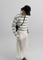 [ Pre-order ] Blackup Made Floppy Layered Lace Long Skirt