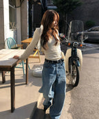 [ Jennie 同款 Pre-order ] Women Era Wide Fit Denim Pants