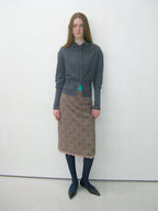 [ Pre-order] PWC HIGHNECK BACK BUTTON-UP KNIT TOP