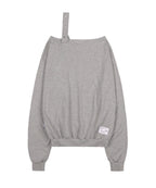 [ Pre-order ] Fancy Club One-Shoulder Buckle Sweatshirt