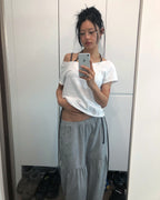 [ Pre-order ] Shirring Rouch Pants