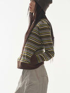 [ Pre-order ] Soft Knit Zip-up Stripe