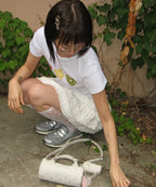 [ Pre-order ] Round Mini Petit Cross Bag White Star