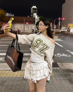 [ 現貨 ] Sculptor Off-Shoulder Cropped Sweatshirt